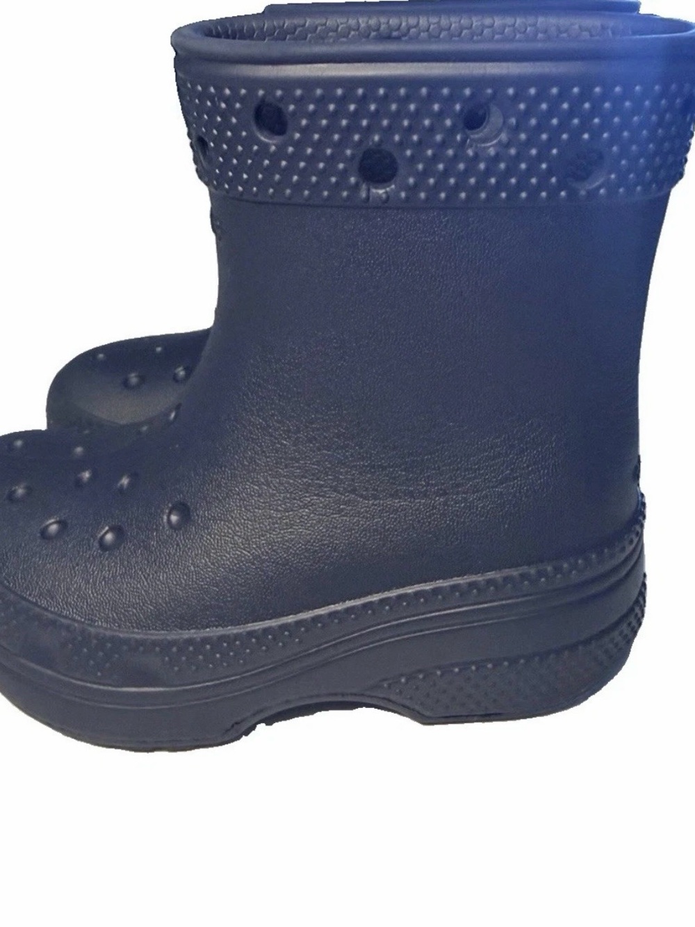 CROCS Kids Navy Blue Classic Rain Clogs - Picture 3 of 8